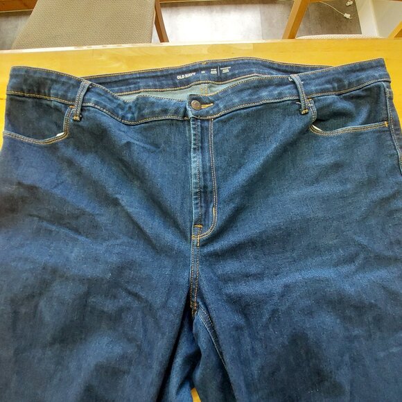 Old Navy Plus Size Dark Denim Jeans button with zipper closure Size 26 - Picture 1 of 10